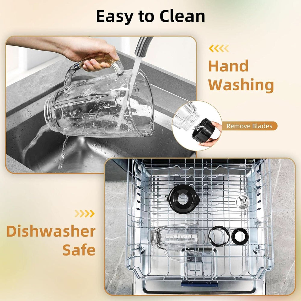 Uten Standmixer 2L, 1800 W Mixer Hochleistungsmixer, Pulse Und 5 Geschwindigkeiten, Edelstahlgehäuse, 6 Klingen, Macht Milchshake-Smoothies, Mahlbare Kaffeebohnen Matka i Dziecko Naty Shop