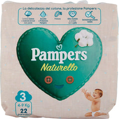 Pampers Naturello Midi, 22 pieluszki, rozmiar 3 (4-9 kg)