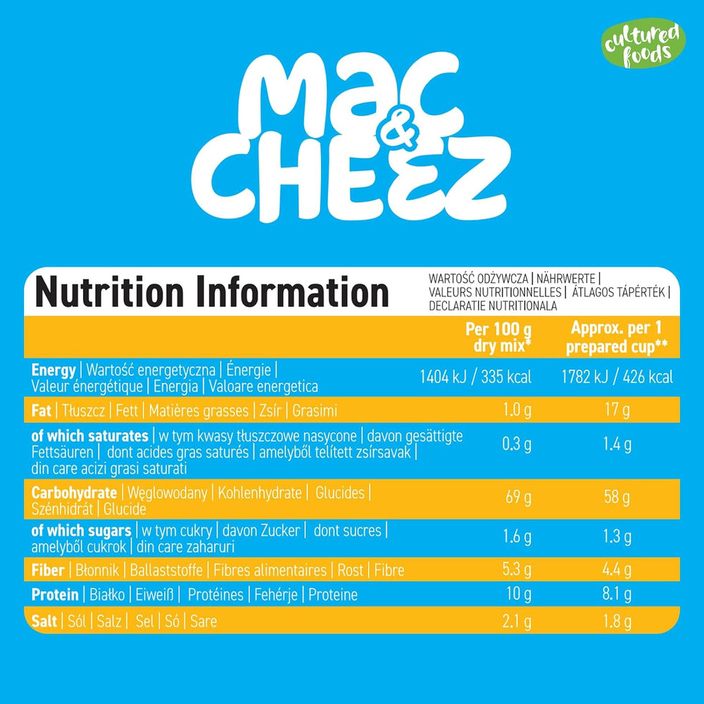 Cultured Foods Wegański zestaw 3-er Wegański makaron z serem, sosem Gouda, sosem Cheddar, Laktosefrei Glutenfrei MAC i CHEEZ CHEATCHEEZ