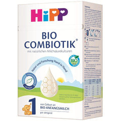 HiPP 1 Organic Combiotik (4 x 600g), mleko w proszku dla niemowląt od urodzenia, z naturalnymi kulturami kwasu mlekowego i łatwą w obróbce skrobią organiczną, najwyższej jakości organicznej
