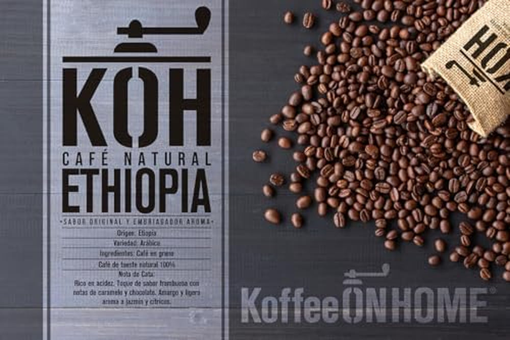 Ganze Kaffeebohnen 100% Arabica aus Äthiopien – 1 kg – Natürlich geröstet – Mittlere Intensität – Fruchtige & Zitrusnoten – Premium-Qualität aus Oromia – Ideal für Espresso & Moka