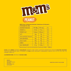 M&M's Peanut Chocolate Opakowanie zbiorcze 24 x 45 g Czekoladowa soczewica o smaku orzechowym Prezent czekoladowy (1080 g) Idealny jako poczęstunek o tematyce piłkarskiej
