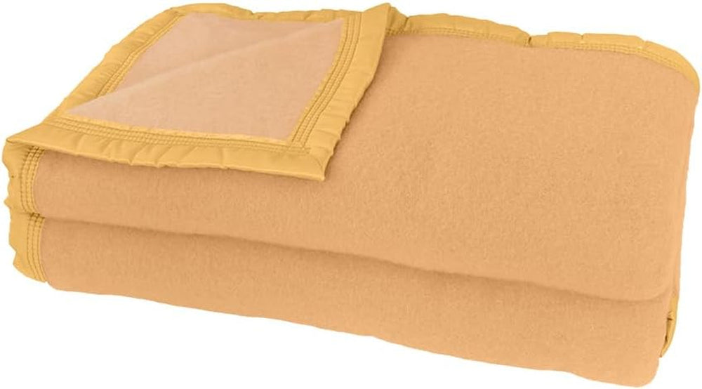 Poyet Motte AUBISQUE Kocyk Wełniany Ale/Szampan, Wełna, Groszek/Szampan, 240X180 cm Kołdry i kołdry Naty Shop