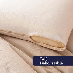 Pernă, Ergonomică, Vegetală, 45 X 70 Cm, Formă de memorie, Dreptunghiulară, Umplutură 100% MDF, Partea inferioară din bumbac, Capac din poliester - Ulei de ricin Perne standard Naty Shop