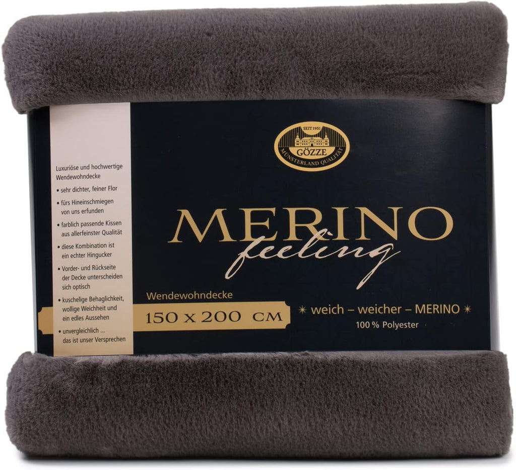 Gözze - Pătură confortabilă, Reversibilă, Densitate mare 600 G/M², 150 X 200 Cm - Verde închis Paturi si Cuverturi Besuche den GÃ¶zze-Store Antracit 150 X 200 Cm