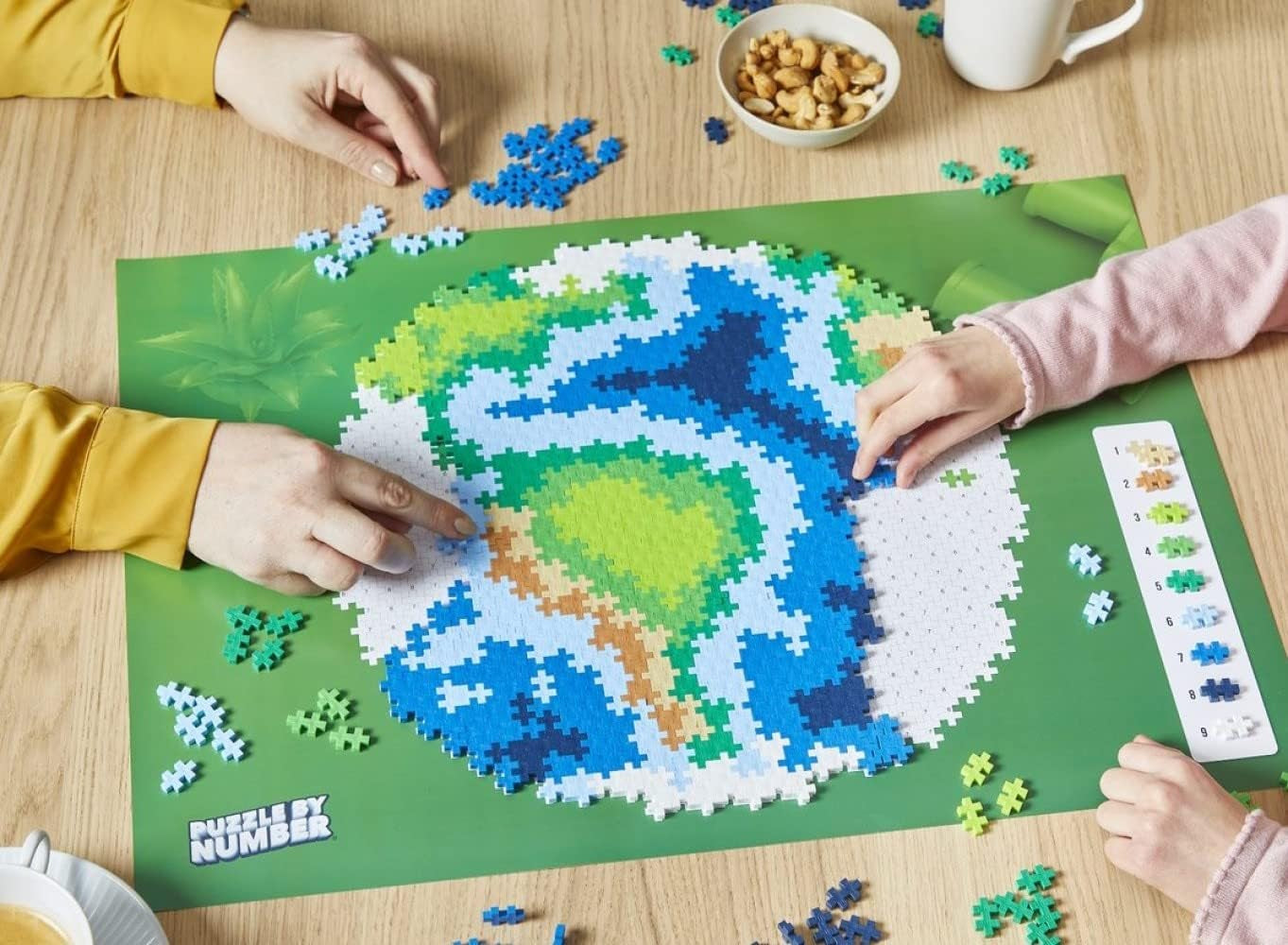 PLUS PLUS Puzzle z klocków Ziemia 800 szt. Globe, Erde