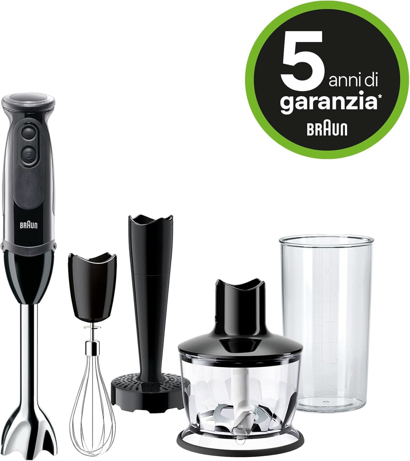 Braun Household Multiquick 5 MQ 5237 BK Mikser stojący 0,5 l Schwarz 1000 W Kuchnia Naty Shop
