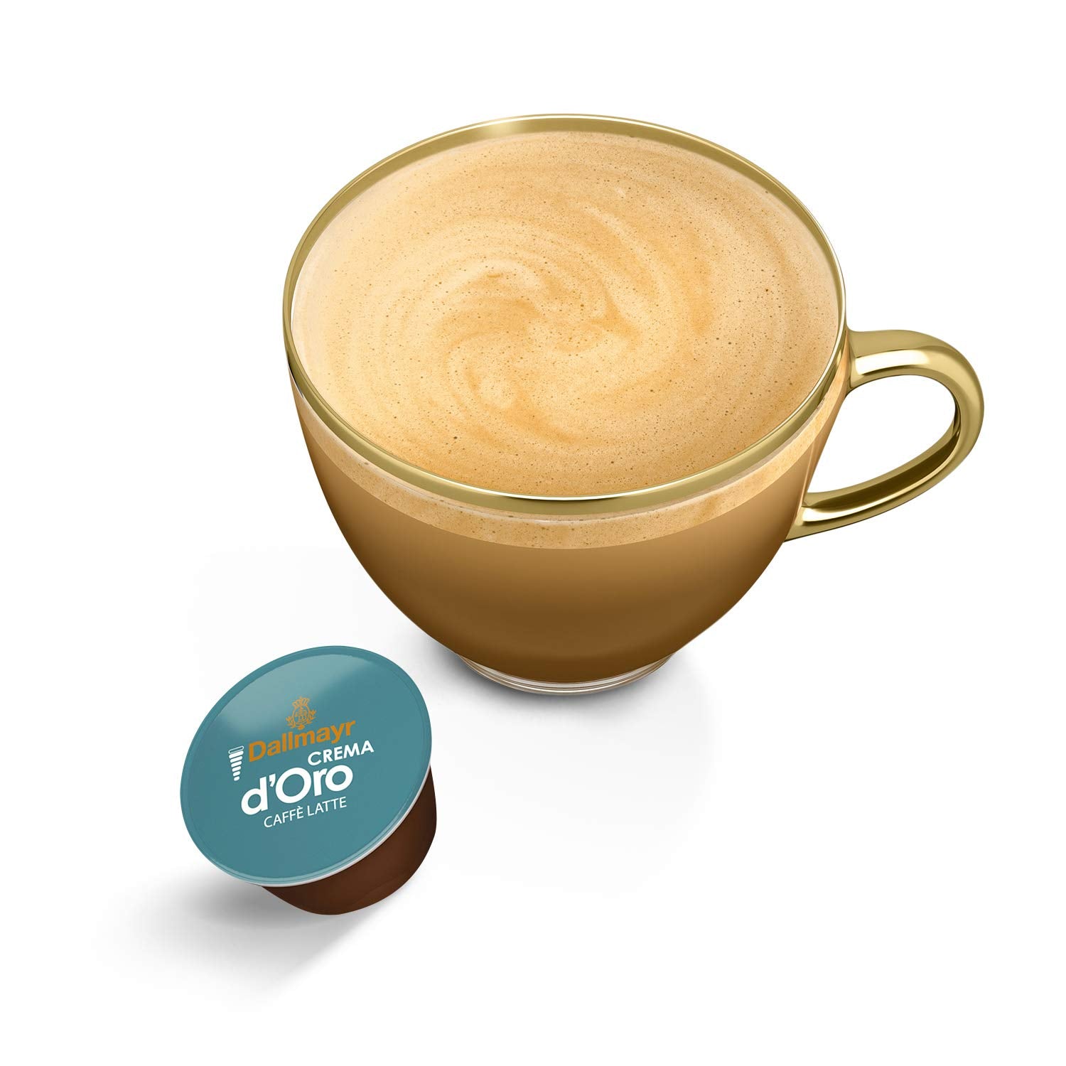 NESCAFÉ Dolce Gusto Dallmayr Prodomo, XXL-Vorratsbox, 90 Kaffeekapseln (3 x 30 Kapseln) & Dallmayr Crema d'Oro Caffè Latte (48 Kaffeekapseln, 48 Getränke, cremig&ausgewogen) 3er Pack (3 x 16 Kapseln)