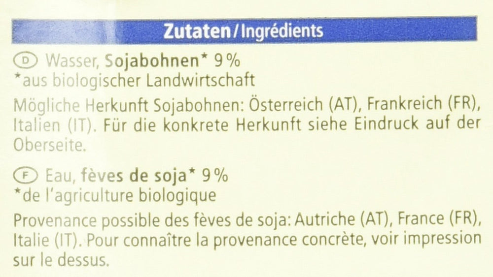 Bio Sojadrink, beztłuszczowy, bezglutenowy, bez laktozy, wegański, opakowanie 8er (8 x 1 kg)