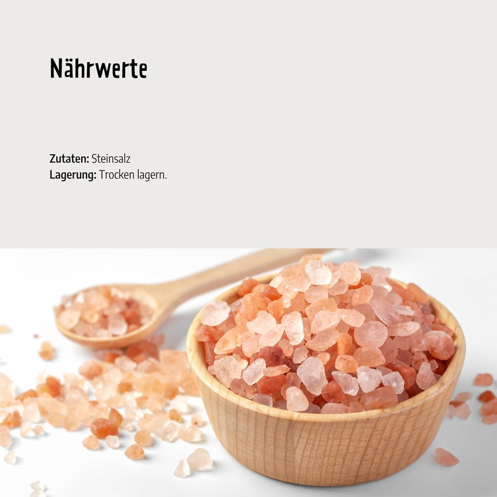 Govinda Kristallsalz - gruba (1kg) | 250 milionów dolarów alt | Region Salz aus der Pendżab | 100% naturalnego piękna i ohne Zusätze | Ajurweda | wegańskie | Idealny do młyna solnego