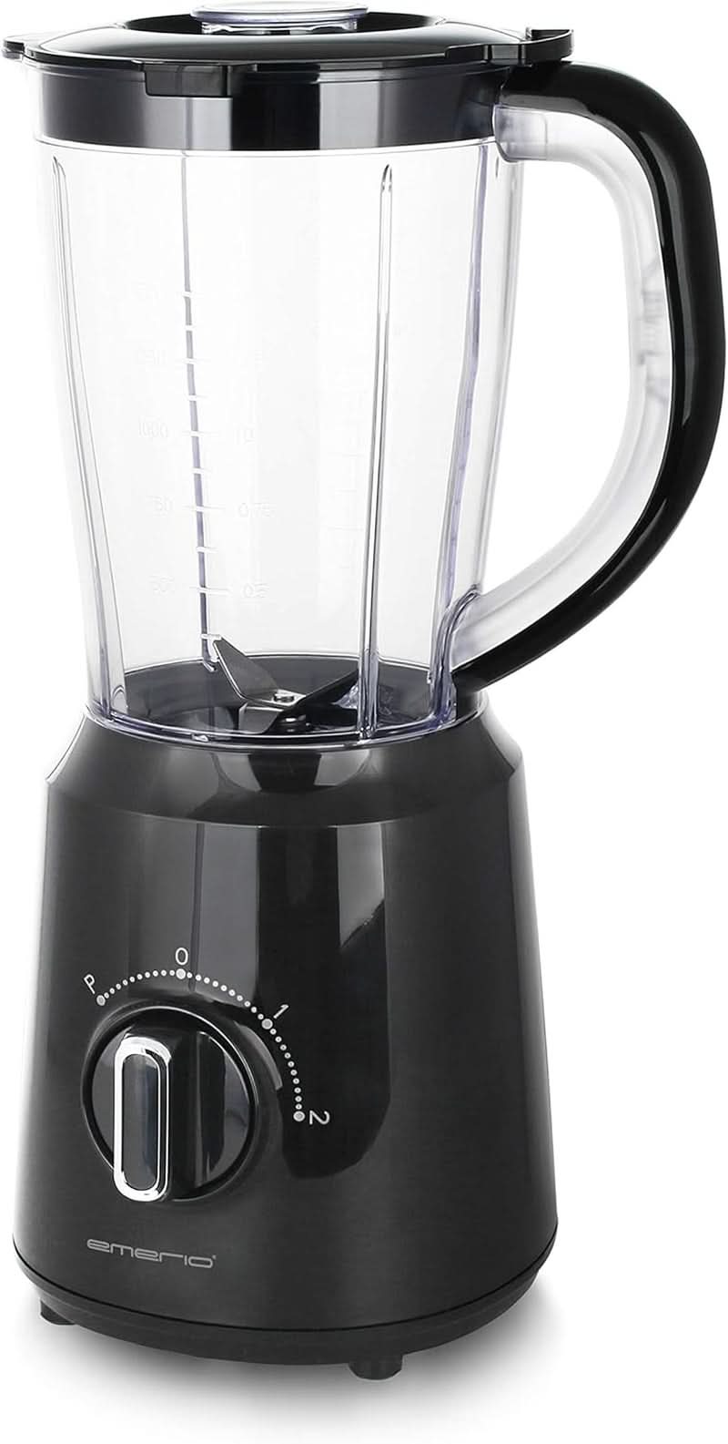 Mikser stojący Emerio BPA Frei Crush Ice Funktion 1,5 l Behälter 2 Geschwindigkeiten + Pulse Funktion Messereinheit Aus Edelstahl Sicherheitsschalter Geschirrspülgeeignet 500 W BL-12816.8 Schwarz Bucatarie Naty Shop