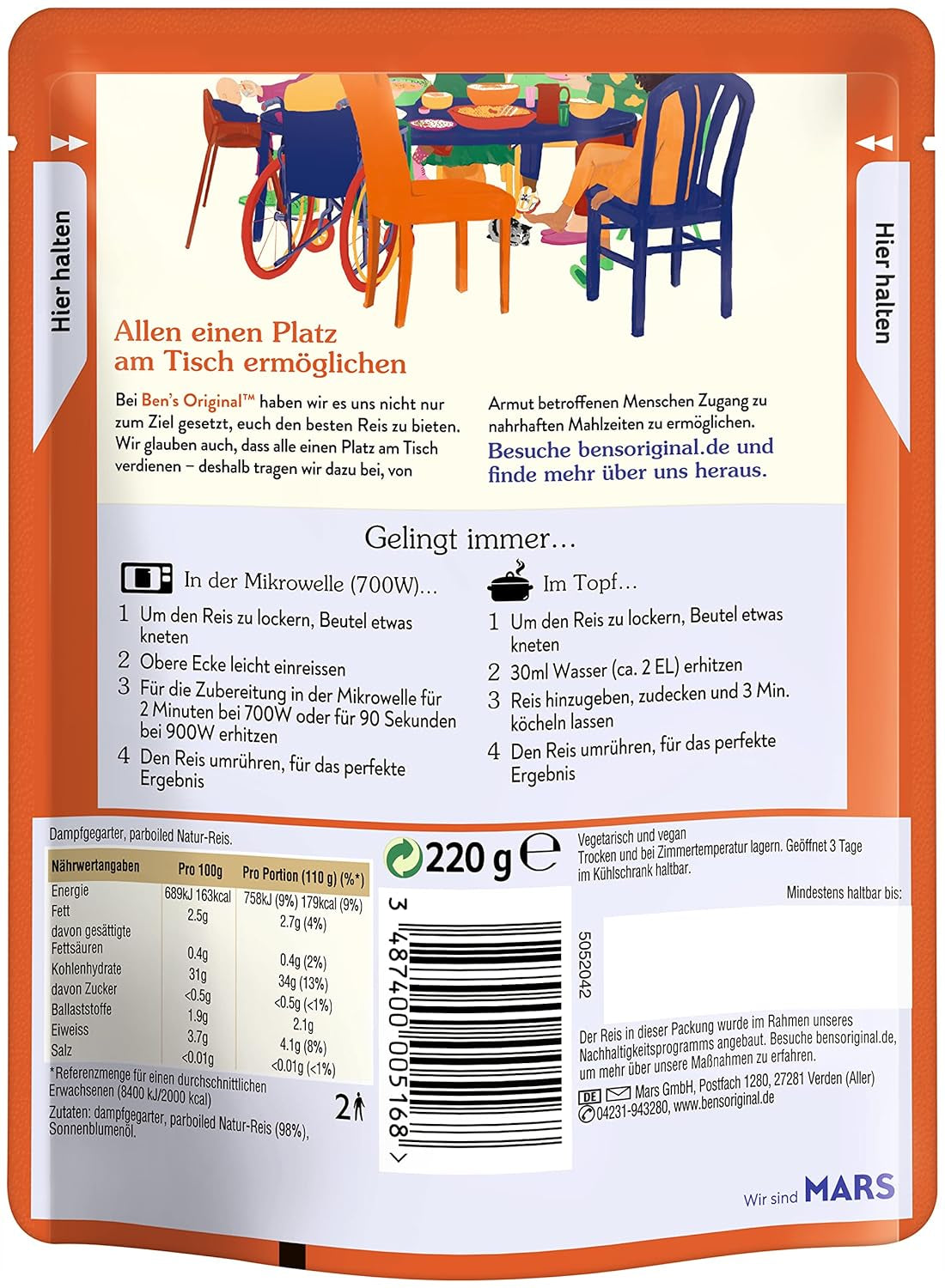 BEN'S ORIGINAL™ naturalny ryż ekspresowy 6 x 220g