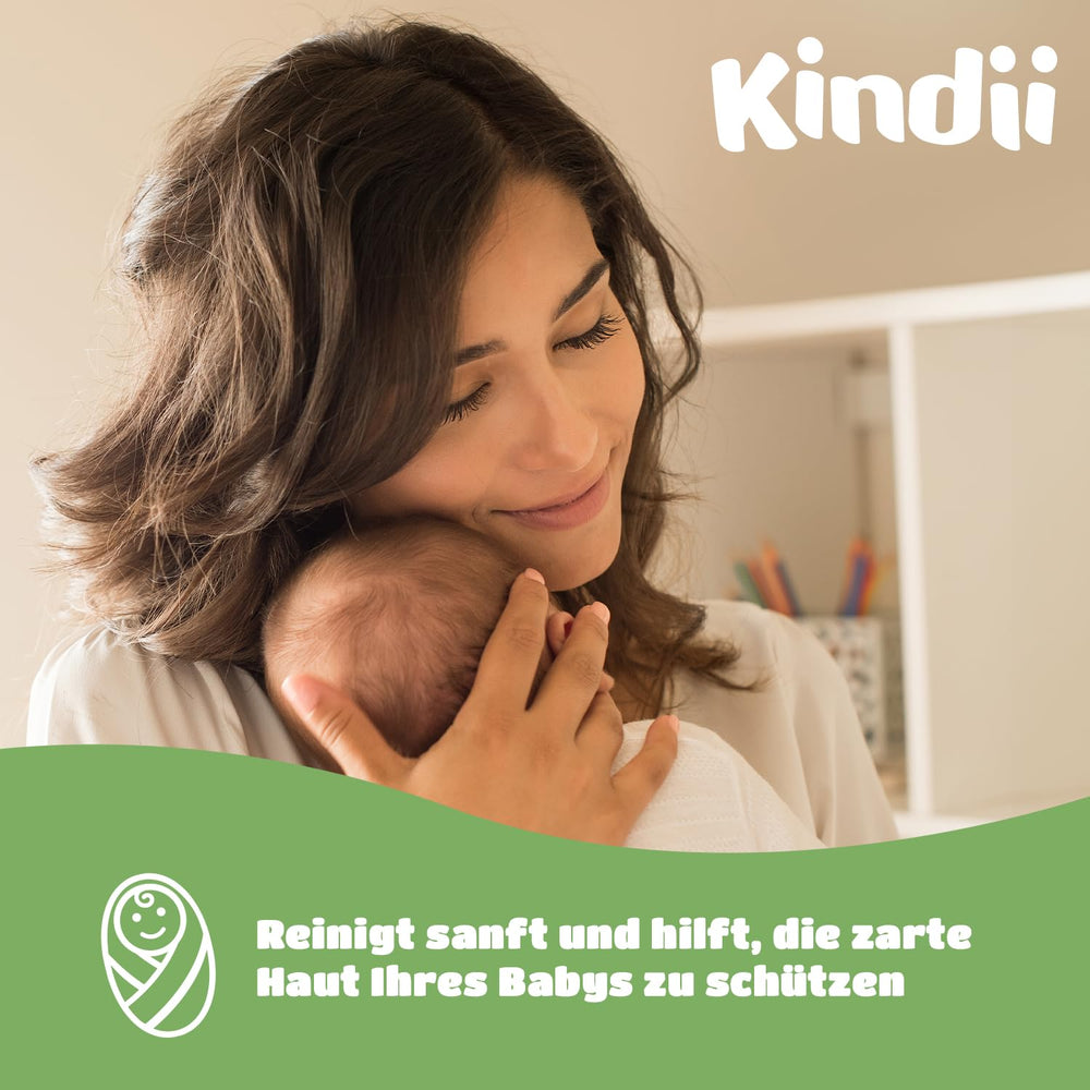 Kindii Natural Balance chusteczki nawilżane dla niemowląt – (1 x 60 szt.) Chusteczki nawilżane dla niemowląt i dzieci – Ochronne, Aloe Vera, Delikatny zapach – 60 szt.