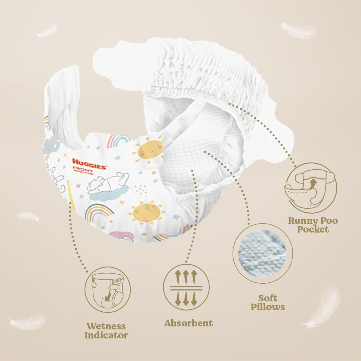 Pieluchy dziecięce Huggies Extra Care Disney, rozmiar 5 (12-22 kg), 2 opakowania x 33 pieluszki, łącznie 66 pieluszek