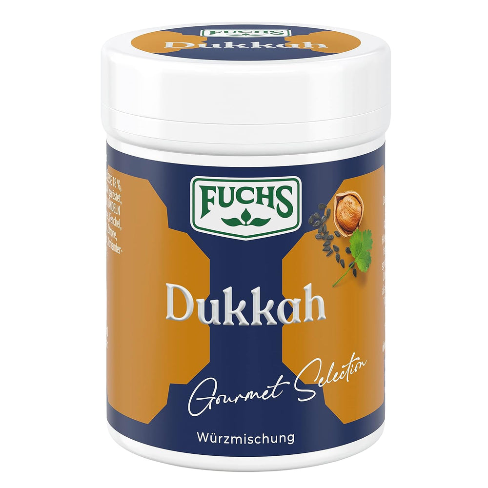 Fuchs Gewürze Gourmet Selection Naher Osten-Afrika – Dukkah Gewürzmischung, nachfüllbarer Gewürz Mix, zum Verfeinern von Fisch und Lamm, wegańskie, 50 g