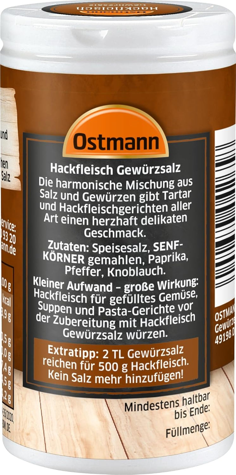 Ostmann Gewürze - Hackfleisch Gewürzsalz | Gewürz für Hackfleisch, Buletten oder Cevapcici | 60 g w Streudose