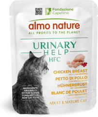 Almo Nature HFC Urinary Help - Nassfutter für Katzen - Unterstützung für die Harnwege - Hühnerbrust & Cranberries - Human Grade, Monoprotein, Glutenfrei - 24x50g