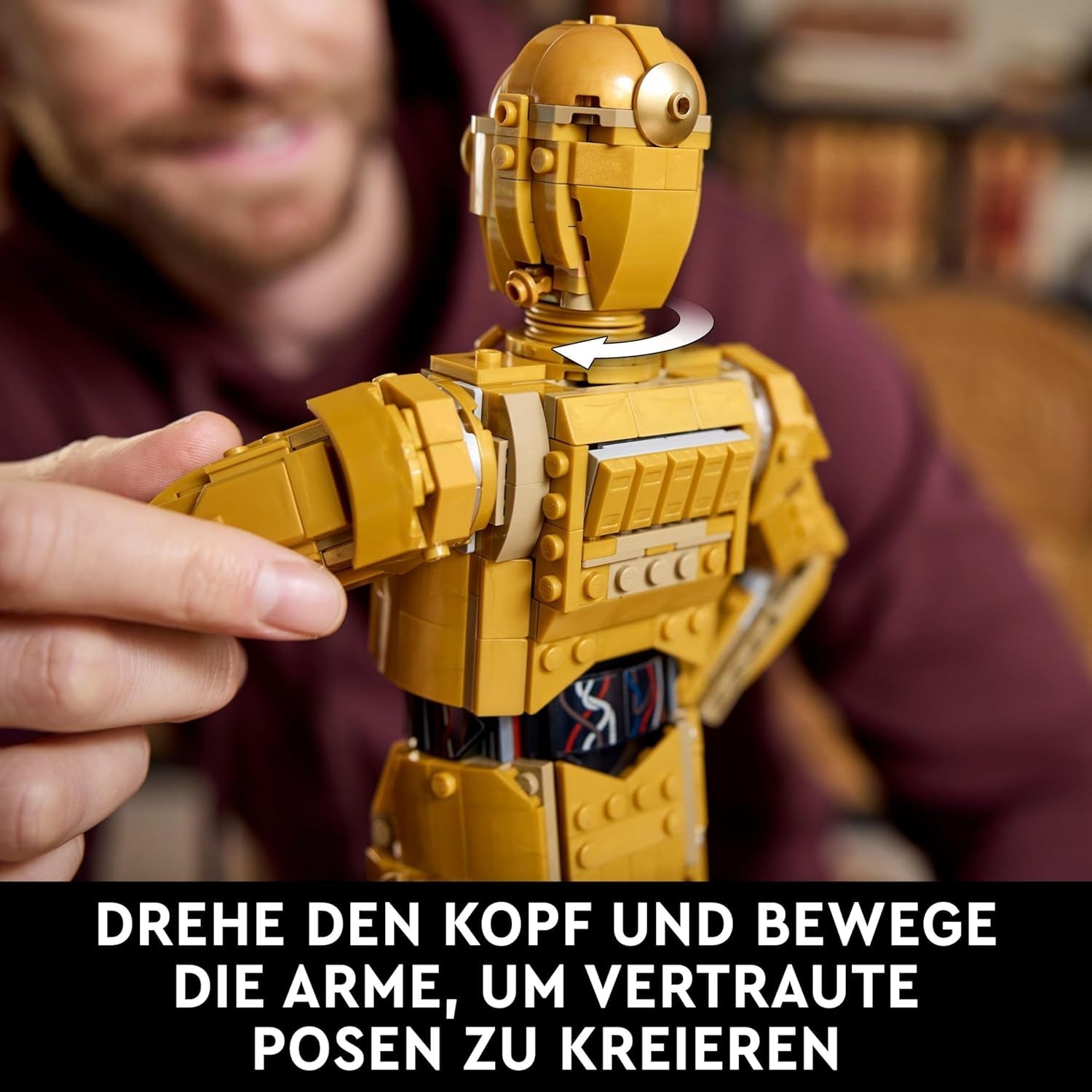 LEGO Star Wars C-3PO B, droid do zbudowania, model do kolekcjonowania, budowania i wystawiania, nostalgiczny pomysł na prezent dla dorosłych i fanów, przedmiot kolekcjonerski, zestaw fantasy 75398 Zestawy do budowania Kup w sklepie LEGO