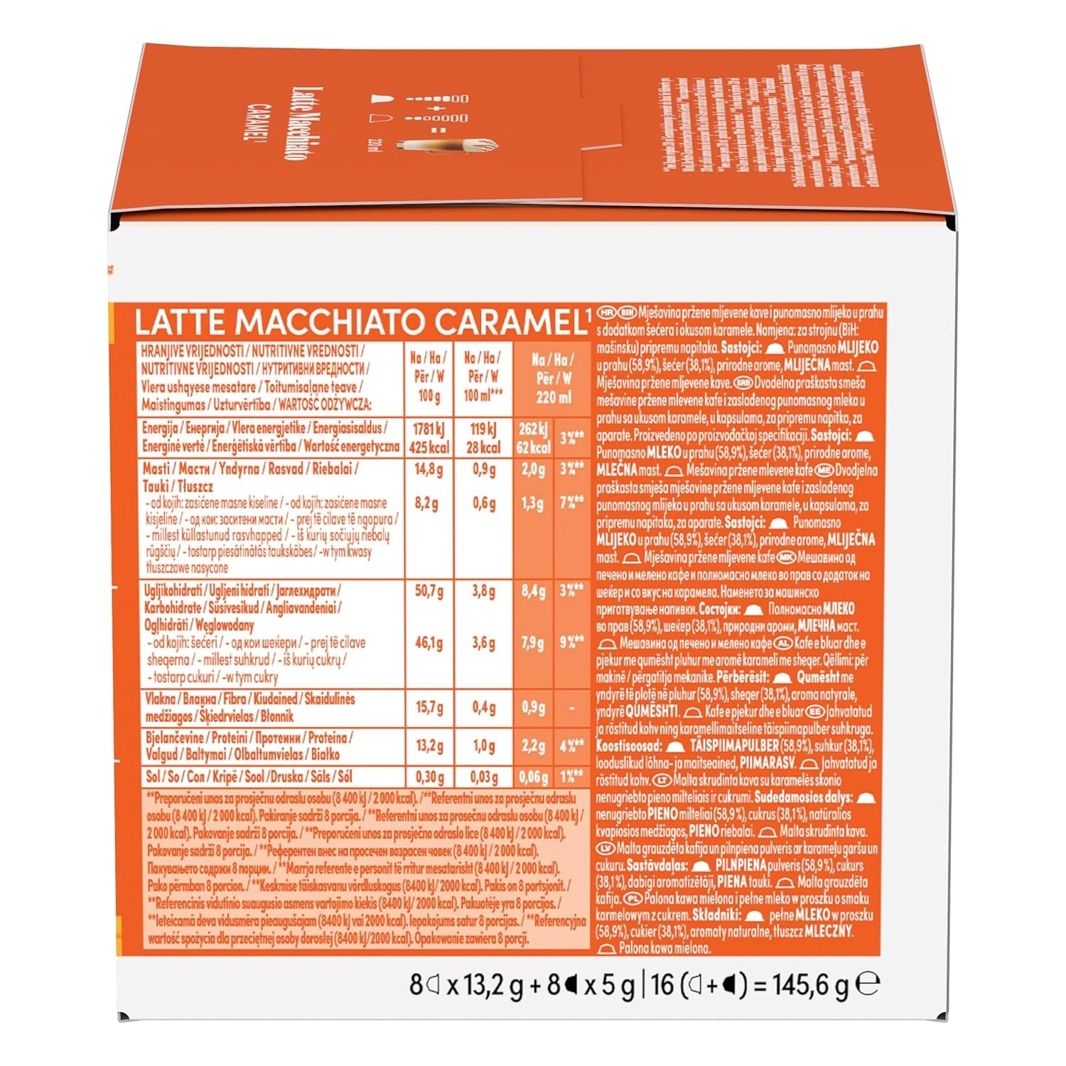 NESCAFÉ DOLCE GUSTO Latte Macchiato Caramel Kaffeekapseln 3er Pack (3 x 16 Kapseln)