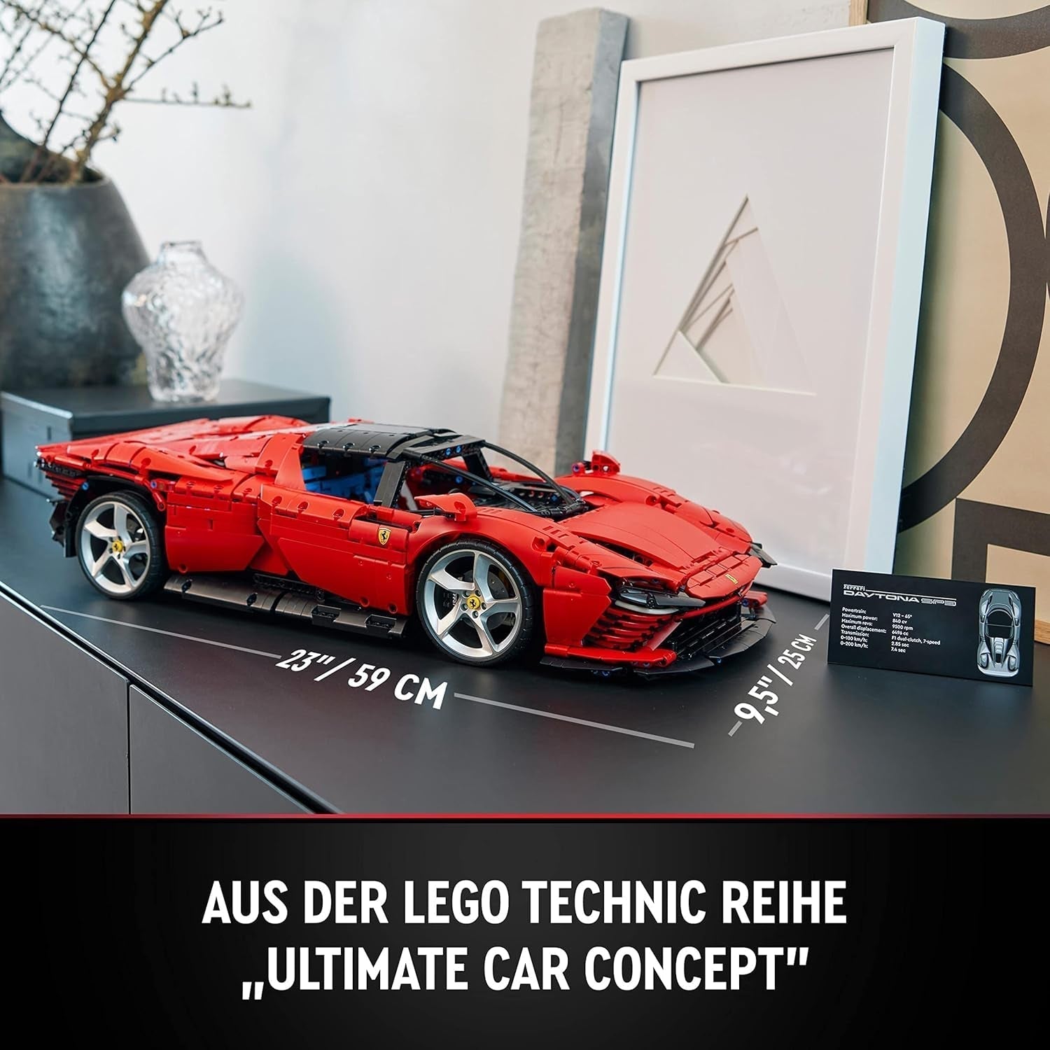 Zestaw LEGO Technic Ferrari Daytona SP3 w skali 1:8, czerwony supersamochód sportowy, rozszerzony model samochodu przedmiot kolekcjonerski, najlepsza koncepcja samochodu 42143 Zestawy do budowania Kup w sklepie LEGO