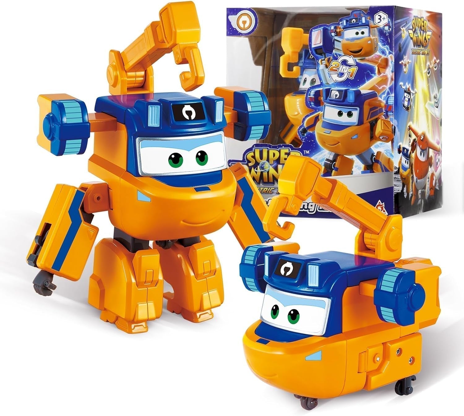 Samolot transformacyjny Super Wings z doładowaniem, ok. 12,7 cm duże dzieci bawią się figurką samolot i figurka robota dla chłopców i dziewcząt powyżej 3 lat srebrne figurki Naty Shop Marty