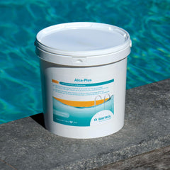 BAYROL e-Alca-Plus - Granulat do korygowania niestabilnego poziomu pH ze względu na niską zasadowość - Wiadro zawiera miarkę i plastikową torebkę z zabezpieczeniem - 5 kg