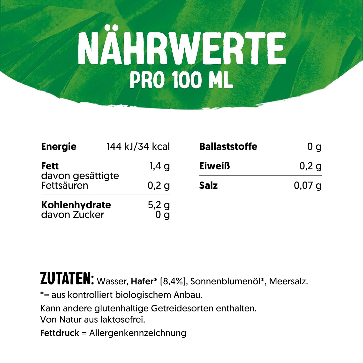 Alpro Bio Haferdrink Without Sugar - Napój roślinny z płatkami owsianymi