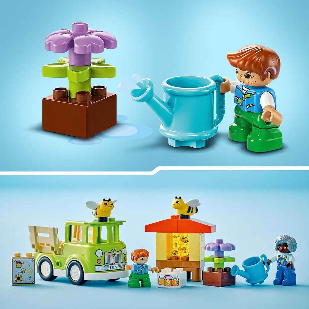 LEGO DUPLO Miejskie pszczelarstwo i ule, zabawka edukacyjna dla małych dzieci z 2 figurkami i ruchomą ciężarówką, zestaw do budowania i przebudowy, zabawka dla małych dzieci od 2 lat 10419 Zestawy do budowania Besuche den LEGO-Store