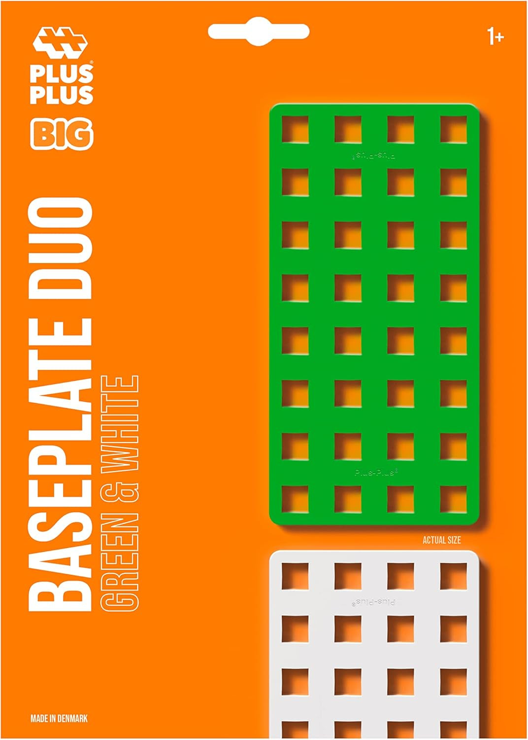 Plus-Plus 9603287 Konstruktionsspielzeug, Big Steckplatte, grün/weiß, 2 części