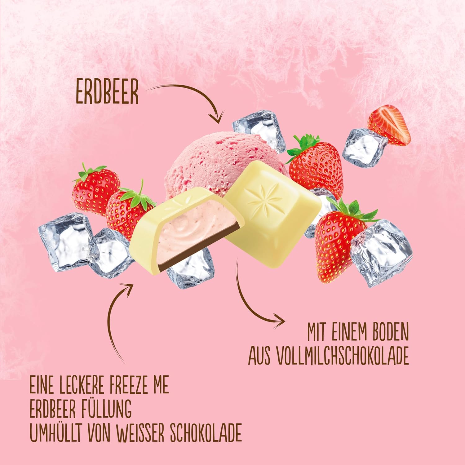 Schogetten Freeze Me Strawberry Limited Edition - Lody o smaku zimnej czekolady o intensywnym smaku truskawkowym