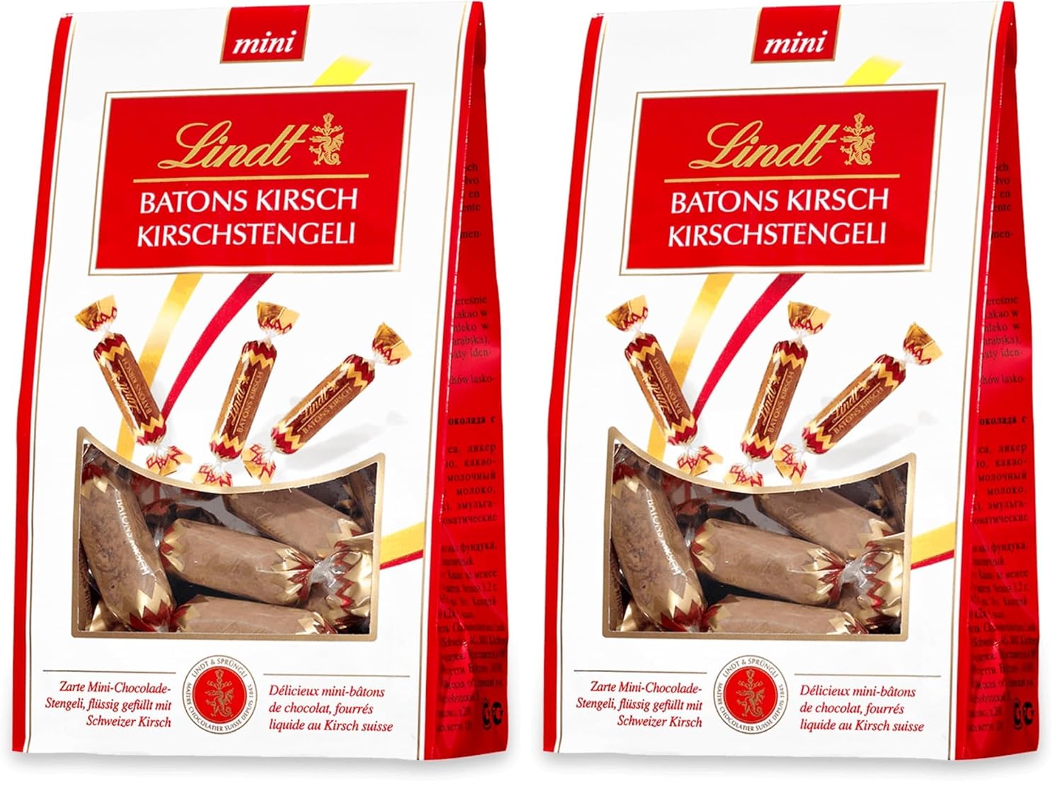 Lindt Cherry Mini Stick - Paluszki Czekoladowe Z Likierem Wiśniowym Pyszny Prezent Z Alkoholem