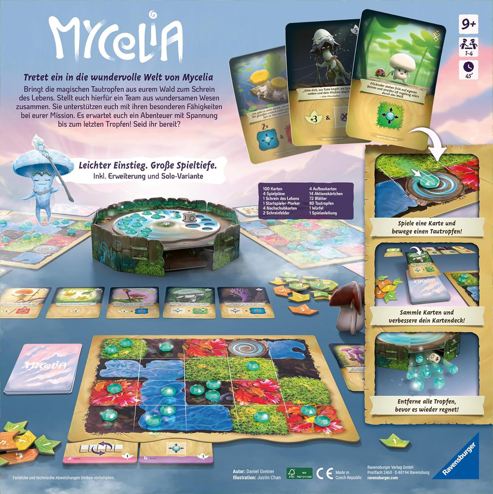 Ravensburger 27489 - Mycelia - Gra rodzinna polegająca na budowaniu talii, gra planszowa dla dorosłych i dzieci w wieku 9+ - Prosta gra strategiczna dla 1-4 graczy