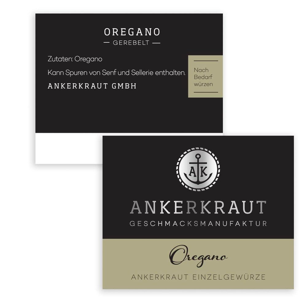Ankerkraut Oregano Gewürz, suszony gerebelt, idealny do pizzy Zupa pomidorowa i rybna, Kräuter zum Würzen, śródziemnomorska Küche für zu Hause, Lecker Kochen, 20g w Korkenglas