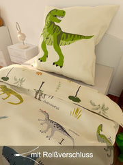 Skybrands Dino Bedtuene 135X200 Jungen Bedtuene Dinosaurier Baumwolle 2Tlg Kinder Bedtuene Dinosaurier 135X200 + torba Naty Shop