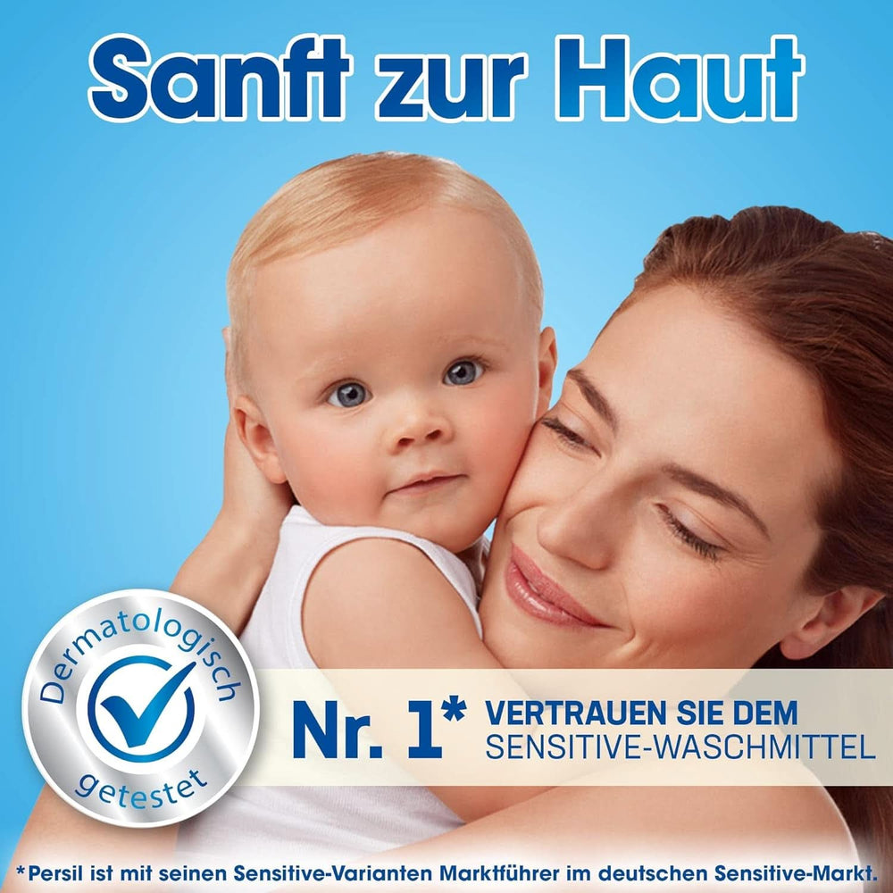 Persil Ultra Concentrate Sensitive Gel (130 prań) Detergent w płynie dla alergików i dzieci w mniejszej butelce, aby zmniejszyć ilość plastiku Usuwa trudne plamy Testowany dermatologicznie Detergenty do prania Naty Shop