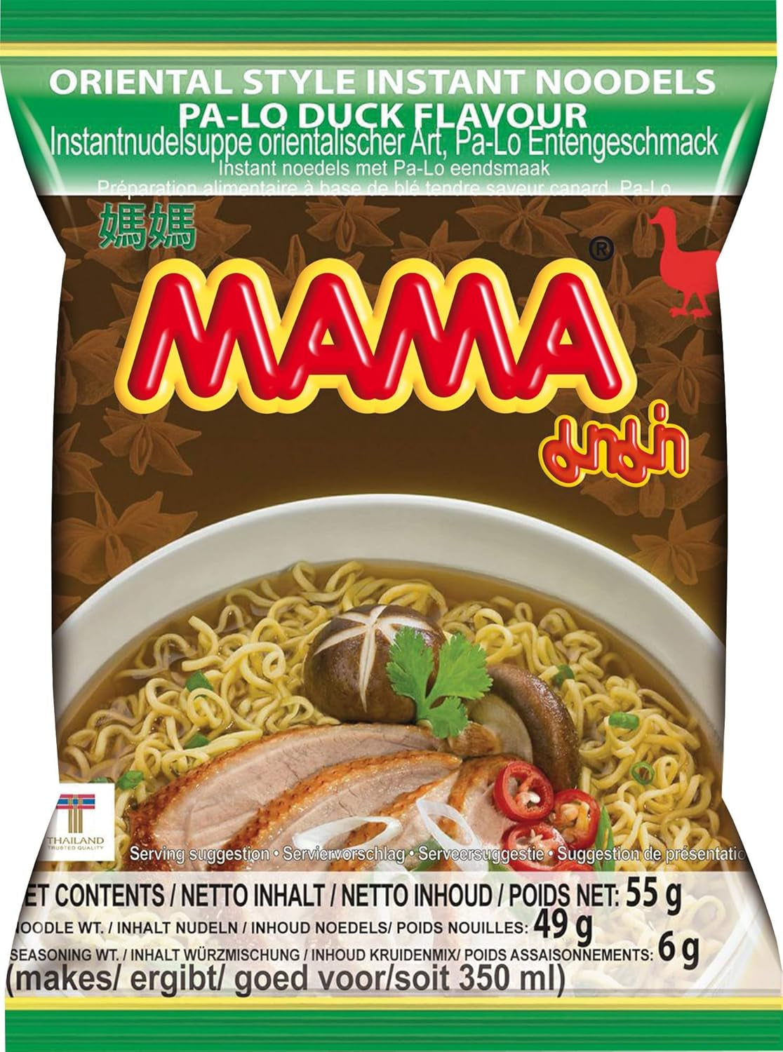 MAMA Makaron błyskawiczny o smaku kurczaka - Zupa błyskawiczna w stylu orientalnym - Autentyczna kuchnia tajska - 24 x 55g
