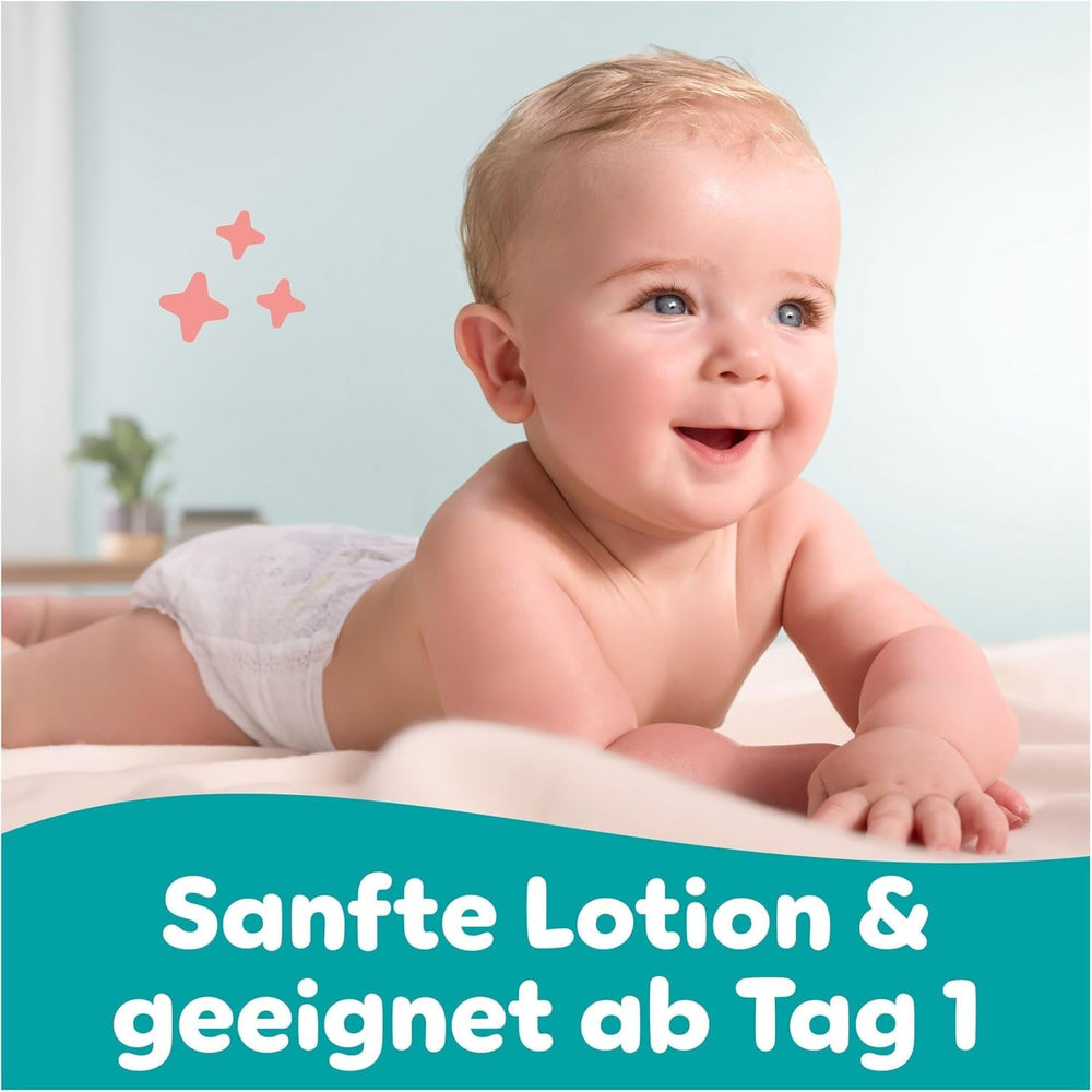 Șervețele umede Pampers Sensitive pentru bebeluși, 15 pachete a câte 80 de șervețele, 1200 de șervețele umede pentru bebeluși, curățare delicată 2 în 1 și protecție a pielii