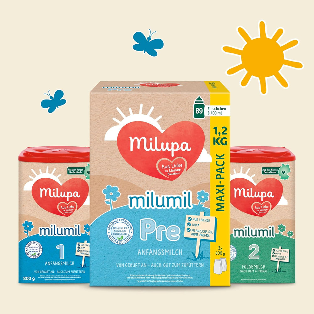 Milupa Milumil Pre, Mleko w proszku dla niemowląt - Z ważnymi składnikami odżywczymi i bez oleju palmowego - 800 g Naty Shop