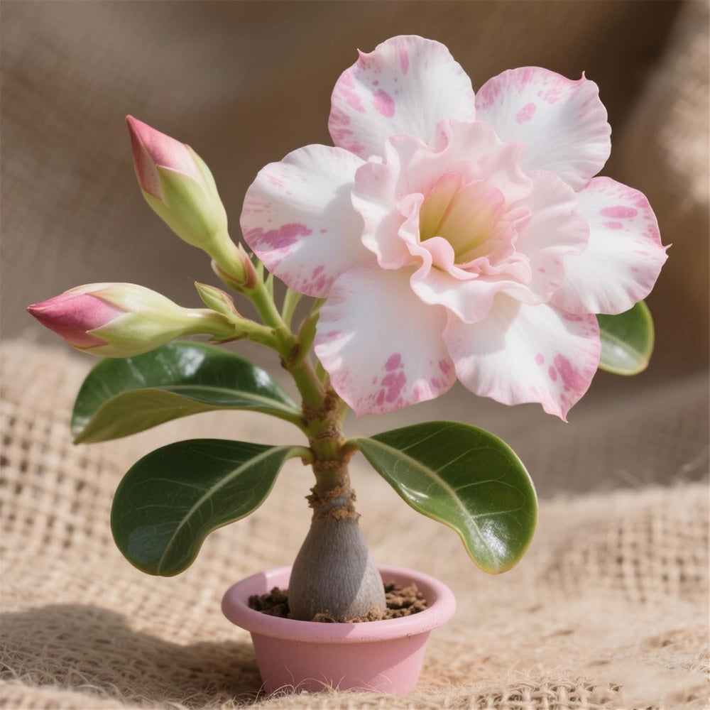 Lebende Pflanzen,Winterhart pflanzen, Mehrjährige Blumenzwiebel ist winterhart, Mysteriöse magische Glühbirne, Blumenzwiebel Mix,3 years-1 Wüstenrose knollen -I