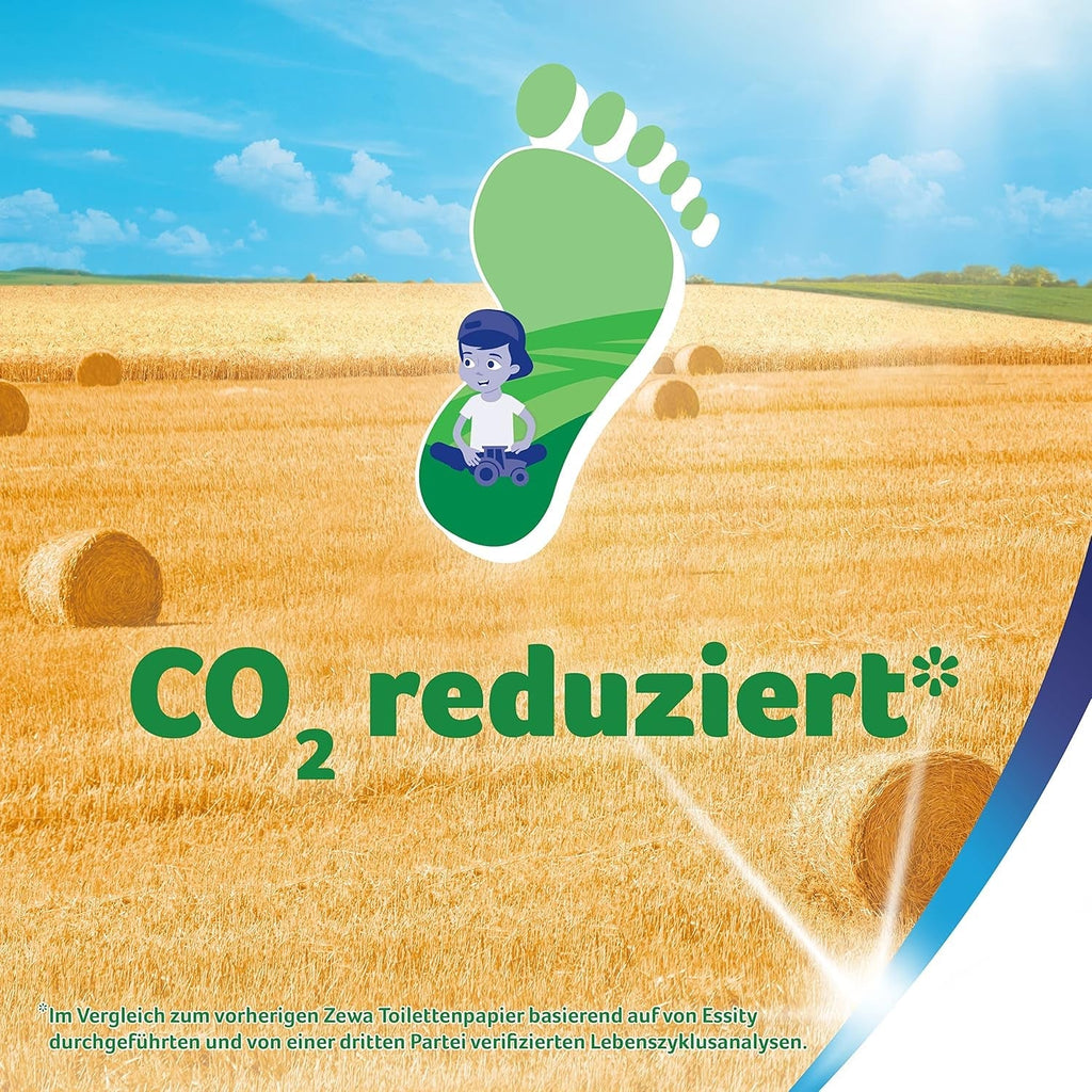 Zewa Premium hârtie igienică cu pai 48 de bucăți, rulouri 6X8, 5 straturi, pachet de stocare