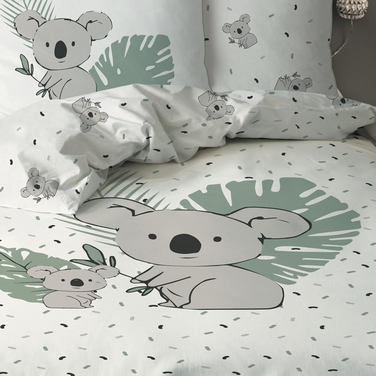 Set de lenjerie de pat pentru copii, Koala sau Unicorn, 100% bumbac Lenjerie de pat - copii Naty Shop