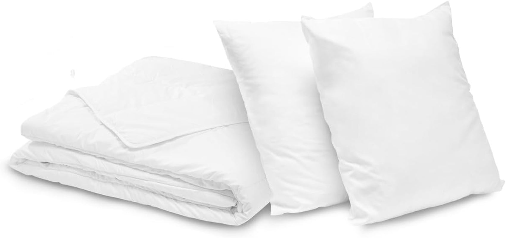 Bleu Calin Home Collection Pakiet kołder „Caline” dla 2 osób 220X240 cm z 2 poduszkami 60X60 cm, białe Pościele i kołdry Naty Shop