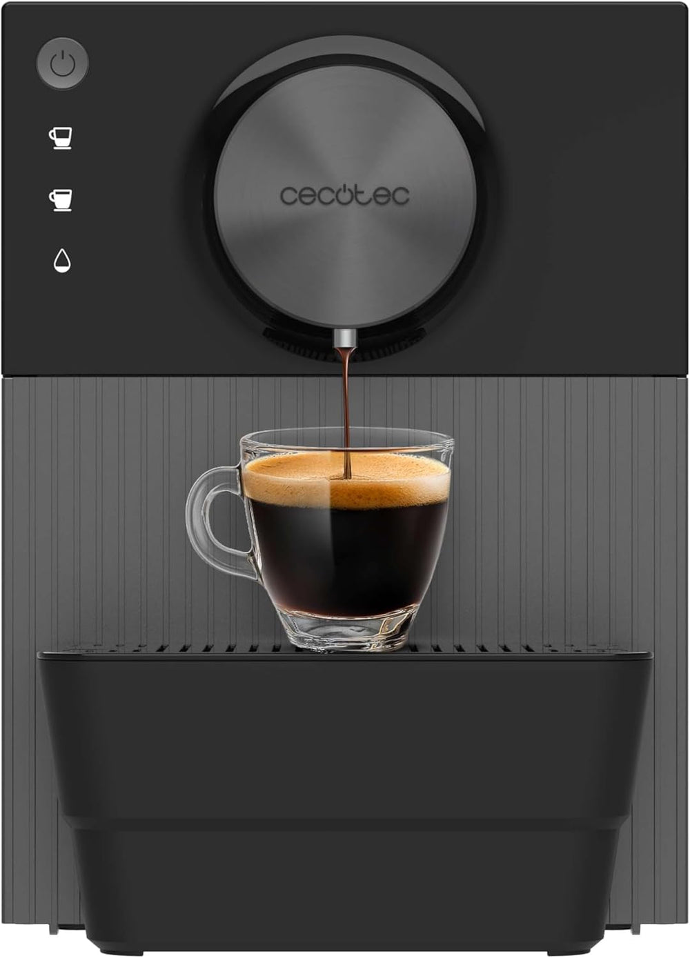 Espressor compact Cecotec Cremmaet Cube, 1350 W, sistem de presare 10 g, sistem de pre-infuzie, 19 bar, sistem thermoblock, 5 setări de măcinare, panou de control tactil