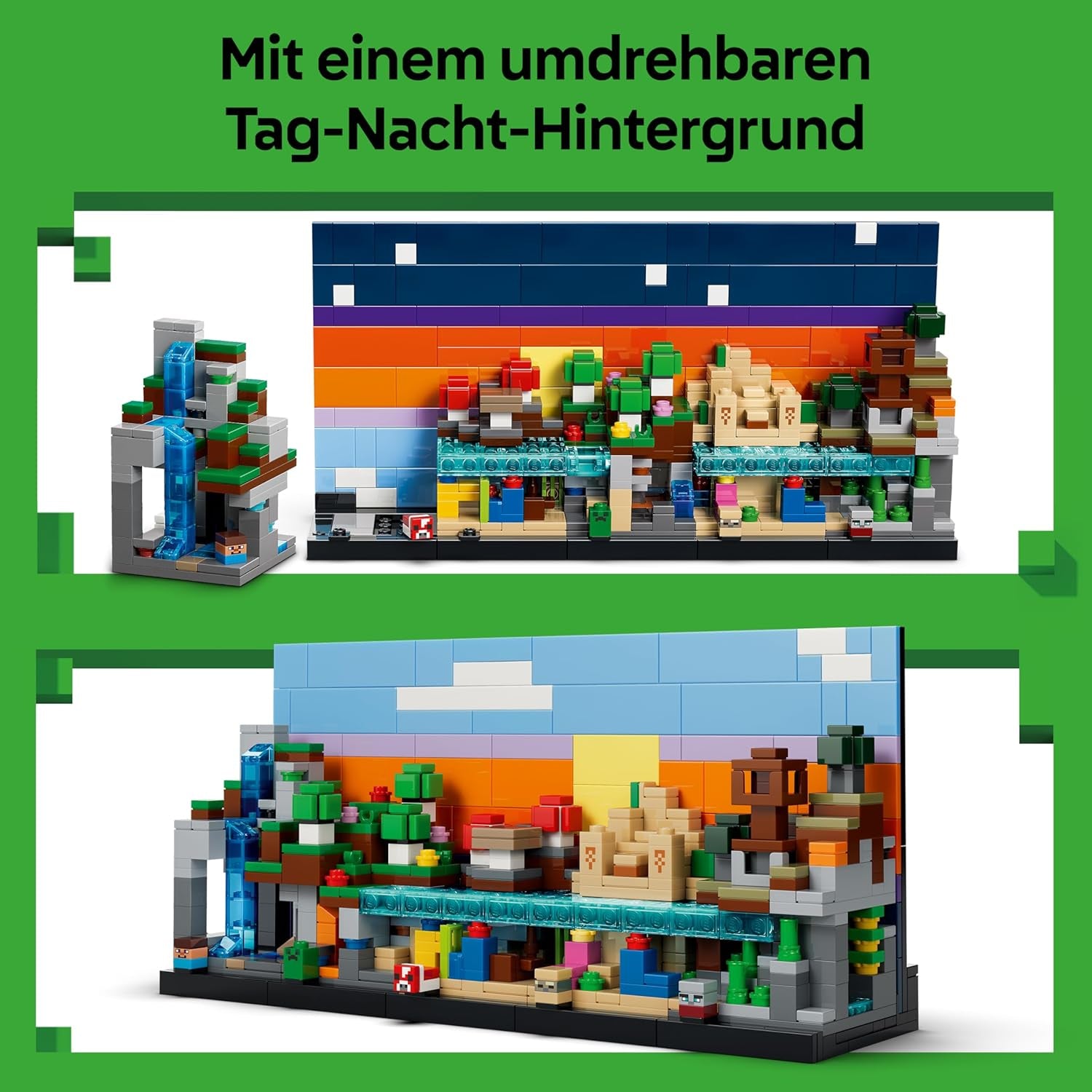 LEGO Minecraft Mini-Biome - DIY Deko Set - 3D Puzzle mit 5 Mikrofiguren - Kreatives Spielset zum Bauen und Sammeln - Gamer Geschenk für Jungen, Mädchen und Teenager ab 12 Jahren - 21589