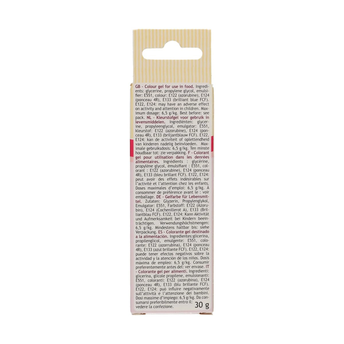 Funcakes Food Color Gel Claret: Colorant alimentar foarte concentrat pentru aluat, cremă, fondant și marțipan. Dozare ușoară. Picătură individuală pentru a crea culori vibrante. Halal. 30 g.
