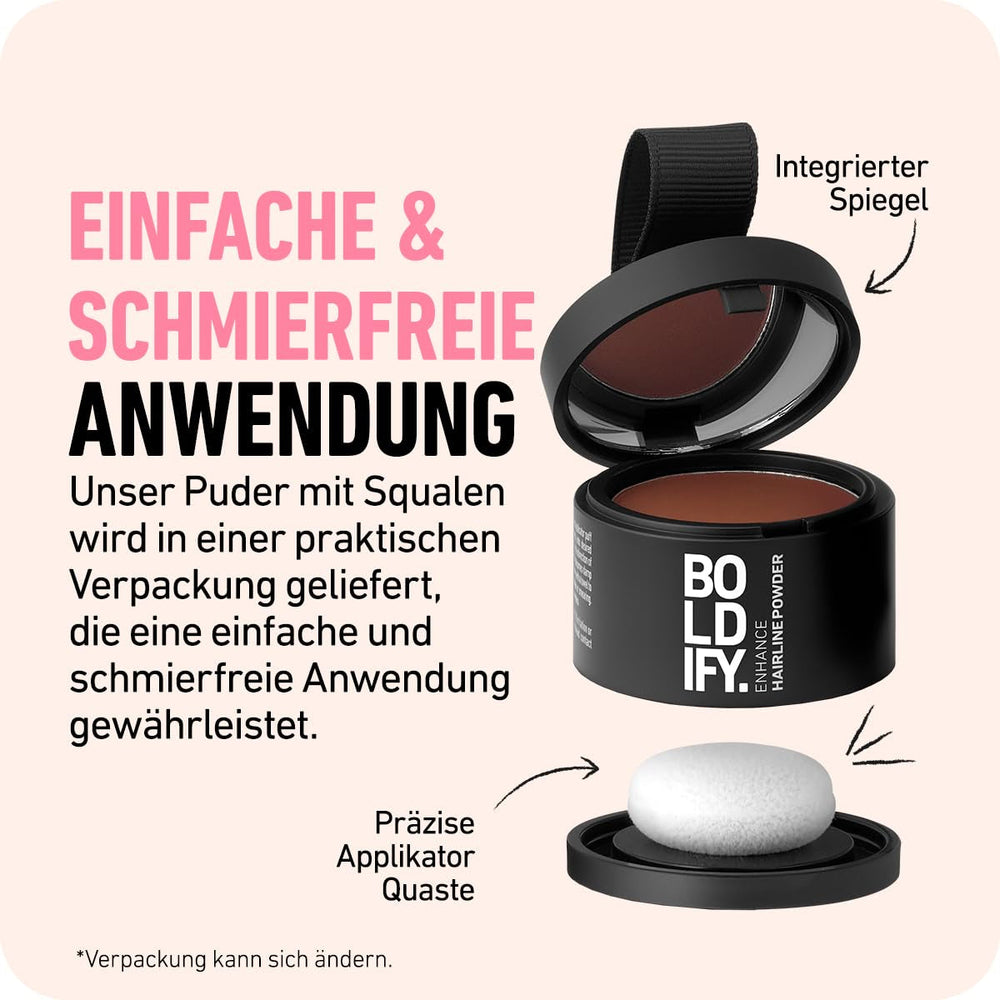 BOLDIFY pulbere rădăcină 4g - corector de păr pentru îngroșarea părului pentru femei și bărbați, acoperire gri pentru 48h, machiaj de păr rezistent la apă pentru a ascunde rădăcinile (negru) Vopsea pentru par Naty Shop