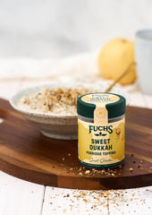 Fuchs Gewürze - Posypka owsiana „Sweet Dukkah” - chrupiąca polewa z haselnuss, sezamem i Mandeln für Oat-Meals - aus natürliche Składnik - 60 g in wiederverwendbarer, recyclebarer Dawka