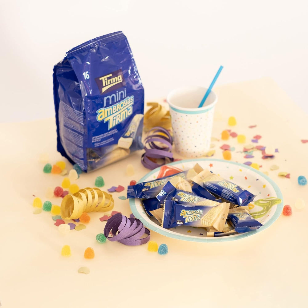 Tirma Mini Wafle z białą czekoladą | (16 jednostek x 13,5 g), 216 g | Delikatne kremowe nadzienie | Bez GMO | Odpowiedni dla wegetarian | Pakowane pojedynczo | Pakowane przekąski