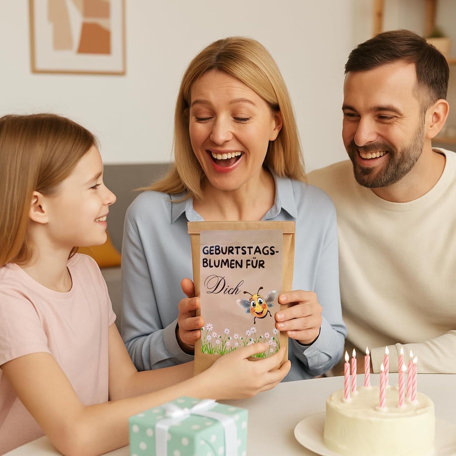 Prezent urodzinowy, urodzinowy zestaw do sadzenia kwiatów, torba na prezent-niespodziankę, prezent urodzinowy dla kobiet, nasiona kwiatów do indywidualnego sadzenia