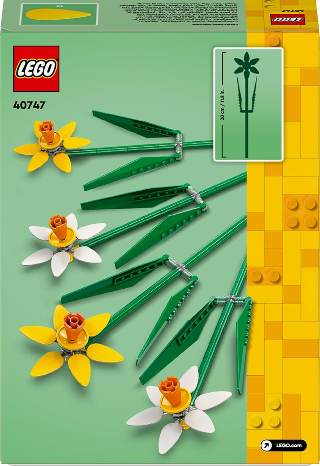 Żonkile LEGO Botanicals - Wielkanocne prezenty dla dziewcząt i chłopców - Sztuczne kwiaty dla dzieci - Bukiet kwiatów jako dekoracja pokoju lub biura - Prezent dla kobiet - 40747 Zestawy do budowania Besuche den LEGO-Store